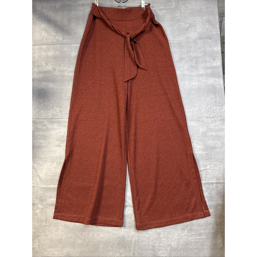 Anthropologie rust-colored, high-waisted, wide-leg lounge pants XS